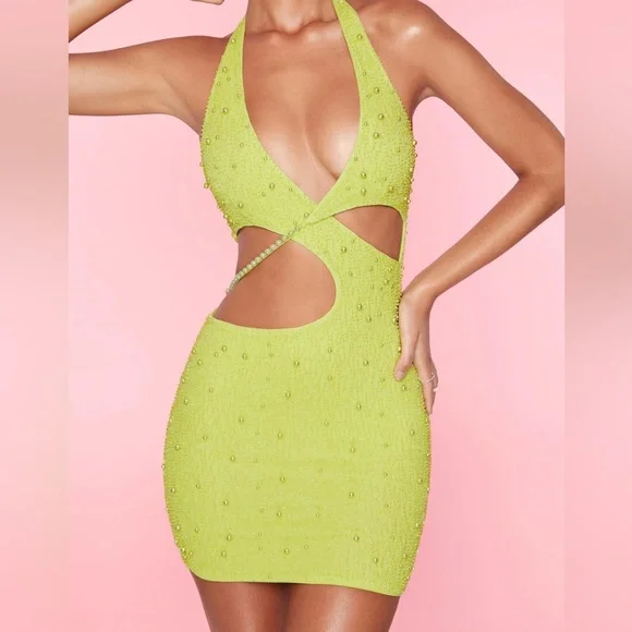 beach day mini dress Rya White Silky Cutout Mini Dress S